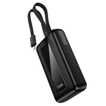 Заредете изображение във визуализатора на галерията – Powerbank 10000 mAh QC PD 22,5W with built-in cables USB C+ Lightning Hoco J162 black
