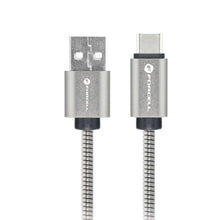 Заредете изображение във визуализатора на галерията – Кабел USB A към USB C Forcell F-Energy QC4.0 3A 66W Metal 1 m C234 - сребрист – снимка 3
