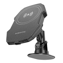 Заредете изображение във визуализатора на галерията – Borofone Car holder BH216 Adelante magnetic with induction charging to dashboard black
