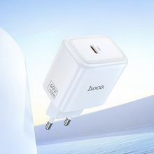 Заредете изображение във визуализатора на галерията – Phone GaN charger Hoco USB C PD AVS 40W max 60W N83 white
