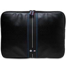 Заредете изображение във визуализатора на галерията – BMW Carbon &amp; Blue Stripe sleeve for a 14" laptop - black
