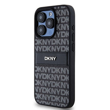 Заредете изображение във визуализатора на галерията – Original Case DKNY hardcase Leather Mono Stripe &amp; Metal Logo DKHCP15XPRTHSLK for Iphone 15 Pro Max black

