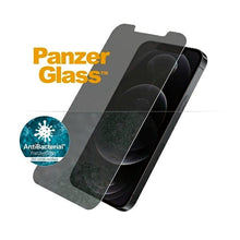 Заредете изображение във визуализатора на галерията – PanzerGlass Standard Super+ antibacterial privacy tempered glass for iPhone 12 / 12 Pro
