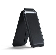 Заредете изображение във визуализатора на галерията – Leather wallet with stand, compatible with MagSafe Satechi Vegan Leather Wallet Stand black
