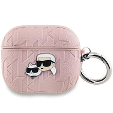 Заредете изображение във визуализатора на галерията – Karl Lagerfeld Monogram Karl &amp; Choupette Head case for AirPods 3 - pink
