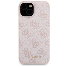 Заредете изображение във визуализатора на галерията – Guess 4G Metal Logo case set for iPhone 15 + 5000mAh MagSafe power bank - pink
