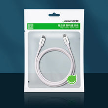 Заредете изображение във визуализатора на галерията – Ugreen US264 60518 USB-C / USB-C PD QC AFC cable 1m - white

