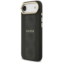 Заредете изображение във визуализатора на галерията – GUESS case for IPHONE 17 Air compatible with MagSafe GUHMP17MPG4SEMCK (PU W/ 4G Stripe) black

