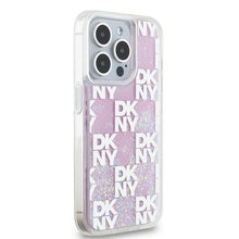 Заредете изображение във визуализатора на галерията – DKNY case for IPHONE 15 Pro DKHCP15LLCPEPP (DKNY HC Liquid Glitters W/Checkered Pattern) pink
