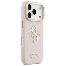 Заредете изображение във визуализатора на галерията – GUESS case for IPHONE 17 Pro GUHCP17LPCS4GSP (Grained PU Big 4G &amp; Stand Camera) pink
