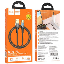 Заредете изображение във визуализатора на галерията – Cable USB A to USB C Hoco 2,4A 1,2 m U121 black transparent
