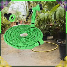Заредете изображение във визуализатора на галерията – Flexible garden hose extensible with nozzle 2,5 - 7,5 m RC-K-1438 green
