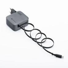 Заредете изображение във визуализатора на галерията – FORCELL F-ENERGY GaN III VT-R5 travel charger with retractable cable Type C and Type C charging port PD QC4.0 3A 45W gray
