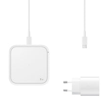 Заредете изображение във визуализатора на галерията – Samsung Wireless Charger Pad EP-P2400TWEGEU 15W inductive charger - white + mains charger
