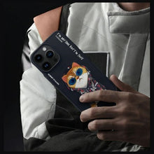 Заредете изображение във визуализатора на галерията – NIMMY case GLASSES COOL CAT for IPHONE 15 Pro Max black
