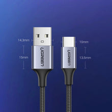 Заредете изображение във визуализатора на галерията – Ugreen US288 60124 USB-A / USB-C QC 3.0 3A 0.25m cable - gray
