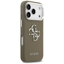 Заредете изображение във визуализатора на галерията – GUESS case for IPHONE 17 Pro compatible with MagSafe GUHCP17LPG4SMCEW (Grained PU W/ Big 4G Classic Logo) brown
