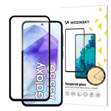 Заредете изображение във визуализатора на галерията – Wozinsky Tempered Glass Full Glue for Samsung Galaxy A55 with black frame
