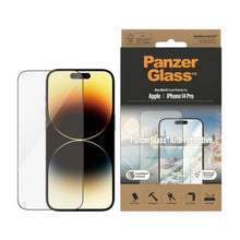 Заредете изображение във визуализатора на галерията – PanzerGlass Ultra-Wide Fit antibacterial tempered glass with glare filter and positioner for iPhone 14 Pro

