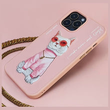 Заредете изображение във визуализатора на галерията – NIMMY case GLASSES COOL CAT for IPHONE 15 Pro pink
