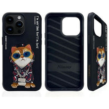 Заредете изображение във визуализатора на галерията – NIMMY case GLASSES COOL CAT for IPHONE 15 Pro black
