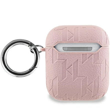 Заредете изображение във визуализатора на галерията – Karl Lagerfeld Monogram Choupette Head case for AirPods 1 / 2 - pink
