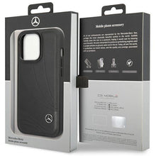 Заредете изображение във визуализатора на галерията – Mercedes Leather Wave Pattern case for iPhone 14 Pro Max - black

