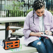 Заредете изображение във визуализатора на галерията – PRISTAR radio FM with flashlight 4000 mAh YX328 orange
