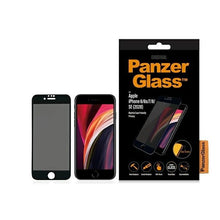 Заредете изображение във визуализатора на галерията – PanzerGlass E2E Super+ privacy tempered glass for iPhone 6 / 6s / 7 / 8 / SE 2020 / SE 2022 - with black frame

