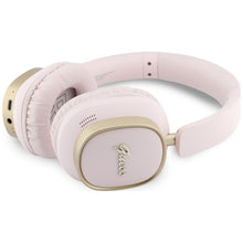 Заредете изображение във визуализатора на галерията – Wireless headphones Guess ENC Rectangle Metal Script pink
