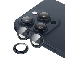 Заредете изображение във визуализатора на галерията – Benks Tempered glass Glass Warrior Lens Protector on camera for Iphone 15 Pro/15 Pro Max (lens 3 pieces) blue
