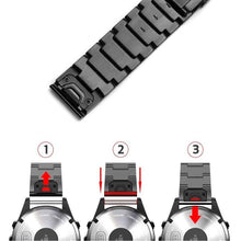 Заредете изображение във визуализатора на галерията – Tech-Protect SteelBand Bracelet for Garmin Fenix ​​5/6/6 Pro/7 - Black
