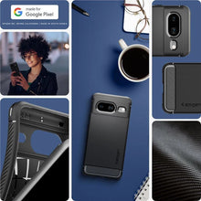 Заредете изображение във визуализатора на галерията – Spigen Rugged Armor case for Google Pixel 8 - matte black
