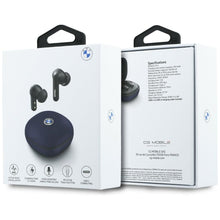 Заредете изображение във визуализатора на галерията – Wireless earphone ENC BMW TWS Leather Metal Logo BMW001138 dark blue
