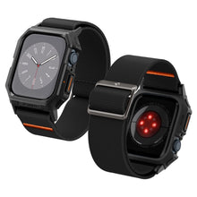 Заредете изображение във визуализатора на галерията – Spigen Lite Fit Pro case with strap for Apple Watch 4 / 5 / 6 / 7 / 8 / 9 / SE (44 / 45 mm) - matte black
