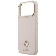 Заредете изображение във визуализатора на галерията – GUESS case for IPHONE 17 Pro Max compatible with MagSafe GUHMP17XPGCRMDEP (PU W/ Grained Strass Logo) pink
