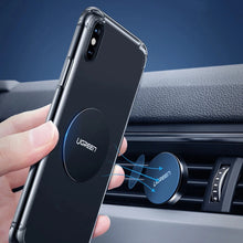 Заредете изображение във визуализатора на галерията – Ugreen LP123 60410 round/rectangular metal plates for magnetic phone holders - black (2 pcs)
