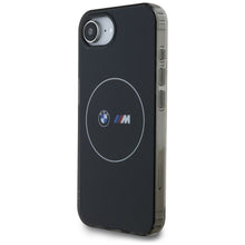Заредете изображение във визуализатора на галерията – BMW case for IPHONE 16e (SE 4 2025) compatible with MagSafe BMHMPSE424HBMKH (IML Metal White Circle) black
