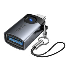 Заредете изображение във визуализатора на галерията – Adapter OTG USB C to USB A Hoco 3A UA46C gray
