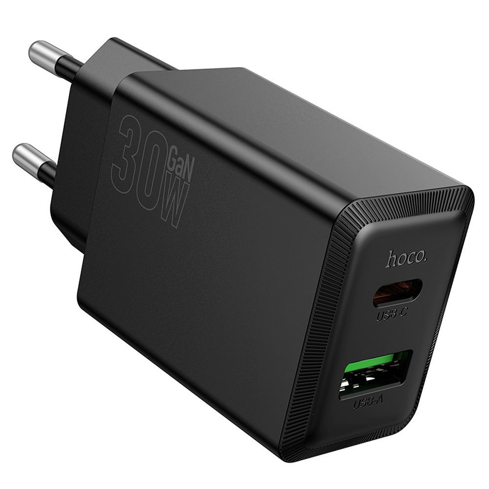 HOCO wall charger USB A + Type C PD QC3.0 AFC 3A 30W N71 black