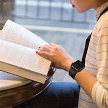 Заредете изображение във визуализатора на галерията – Tech-Protect LeatherFit Strap for Apple Watch 4 / 5 / 6 / 7 / 8 / 9 / SE / Ultra 1 / 2 (42/44/45/49 mm) - Black
