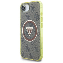 Заредете изображение във визуализатора на галерията – GUESS case for IPHONE 16e (SE 4 2025) compatible with MagSafe GUHMPSE4HG4PRTGW (IML Metal Glitter 4G Circle Triangle) brown
