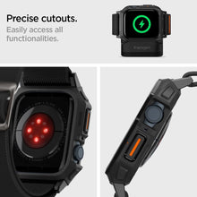 Заредете изображение във визуализатора на галерията – Spigen Lite Fit Pro case with strap for Apple Watch 4 / 5 / 6 / 7 / 8 / 9 / SE (44 / 45 mm) - matte black
