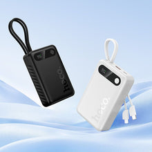 Заредете изображение във визуализатора на галерията – Powerbank 10000 mAh QC PD 2A 22,5W with built-in cables USB C + Lightning Hoco J171 Edge white
