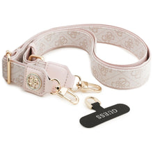 Заредете изображение във визуализатора на галерията – GUESS universal strap GUUCNP4DGMP (4G PU Strap Tether Patch Strass Metal Logo) pink
