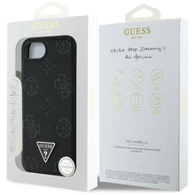 Заредете изображение във визуализатора на галерията – GUESS case for IPHONE 16e (SE 4 2025) compatible with MagSafe GUHMPSE4PGBTMK (Grained PU Hot Stamp Peony Triangle Logo) black
