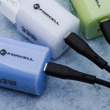 Заредете изображение във визуализатора на галерията – FORCELL F-ENERGY C344 cable Type C to Type C QC4.0 PD 3A 60W Silicone 1 m black
