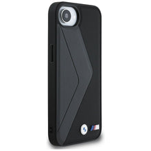 Заредете изображение във визуализатора на галерията – BMW case for IPHONE 16e (SE 4 2025) compatible with MagSafe BMHMPSE424PUOCSK (PU Oversized Stripes) black
