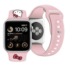 Заредете изображение във визуализатора на галерията – Hello Kitty Silicone Kitty Head Strap for Apple Watch 42/44/45/49mm - Pink
