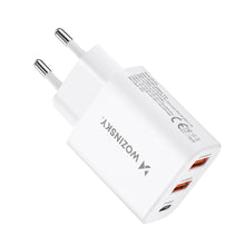 Заредете изображение във визуализатора на галерията – Wozinsky CWCUCW 30W USB-C / 2 x USB-A wall charger - white
